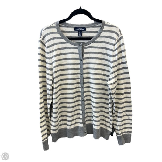 Cardigan By Lands End In Striped Pattern, Size: Xl