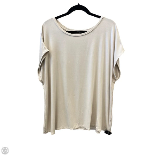 Top Short Sleeve By Ava & Viv In Beige, Size: 1x