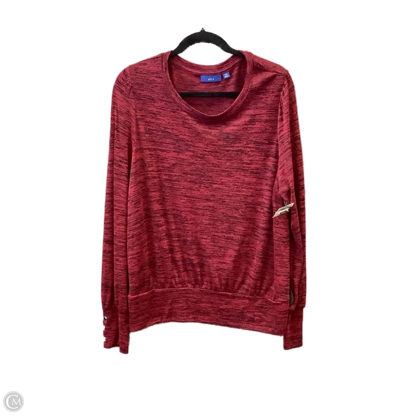 Top Long Sleeve By Apt 9 In Red, Size: Xxl