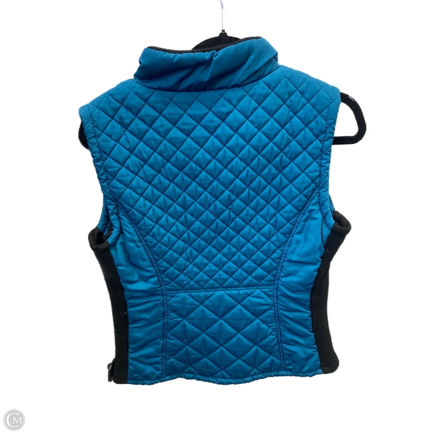 Vest Puffer & Quilted By Andrew Marc In Black & Blue, Size: M