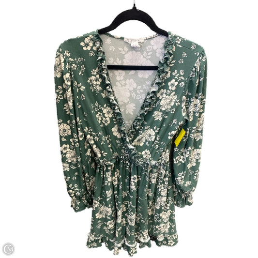 Dress Casual Midi By Clothes Mentor In Green & White, Size: M
