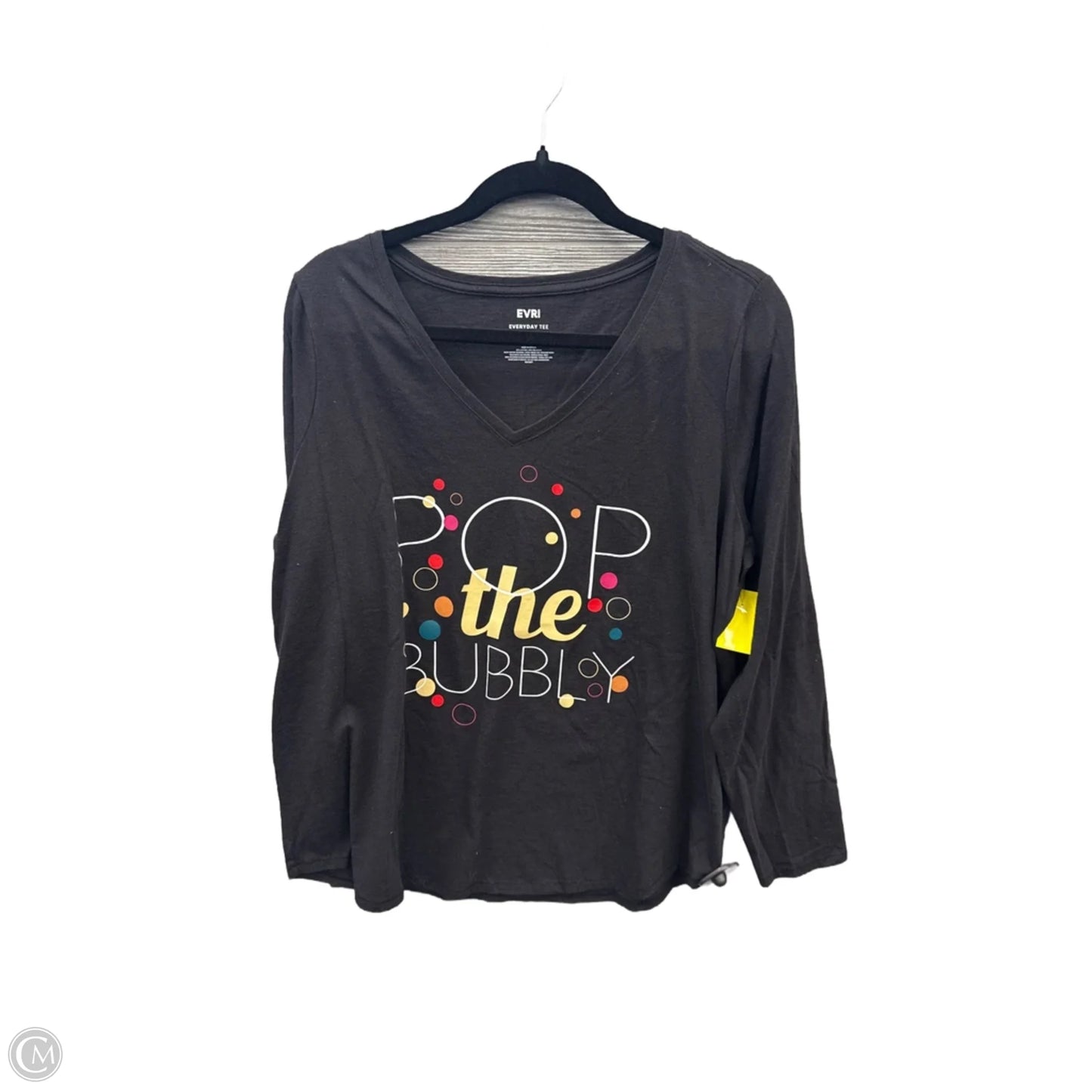Top Long Sleeve By Evri In Black, Size: Xl
