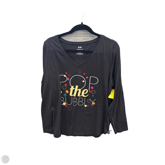 Top Long Sleeve By Evri In Black, Size: Xl