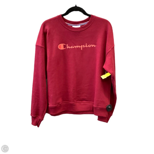 Athletic Sweatshirt Crewneck By Champion In Red, Size: M