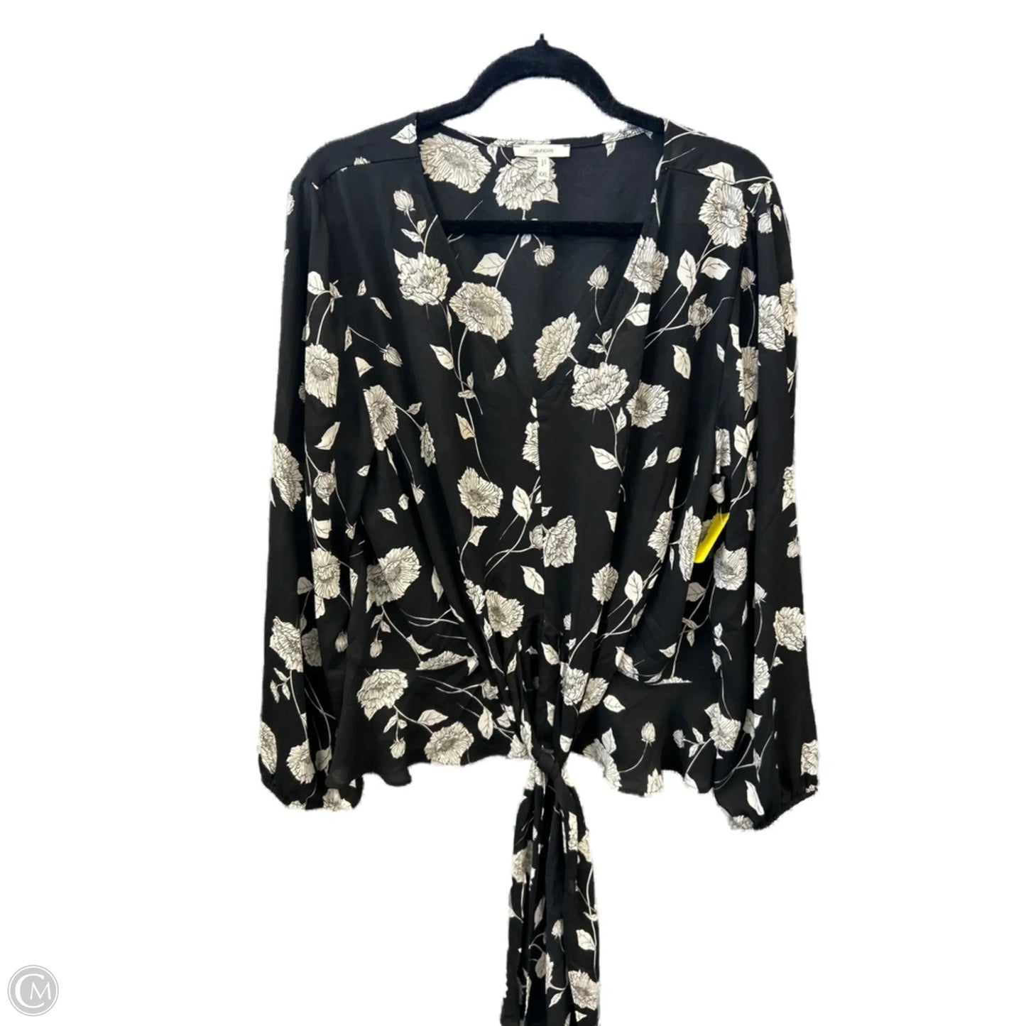 Blouse Long Sleeve By Maurices In Black & White, Size: Xxl