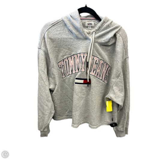 Sweatshirt Hoodie By Tommy Hilfiger In Grey, Size: L