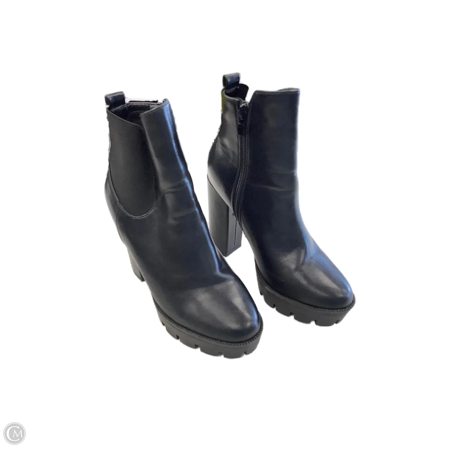 Boots Ankle Heels By Top Moda In Black, Size: 7