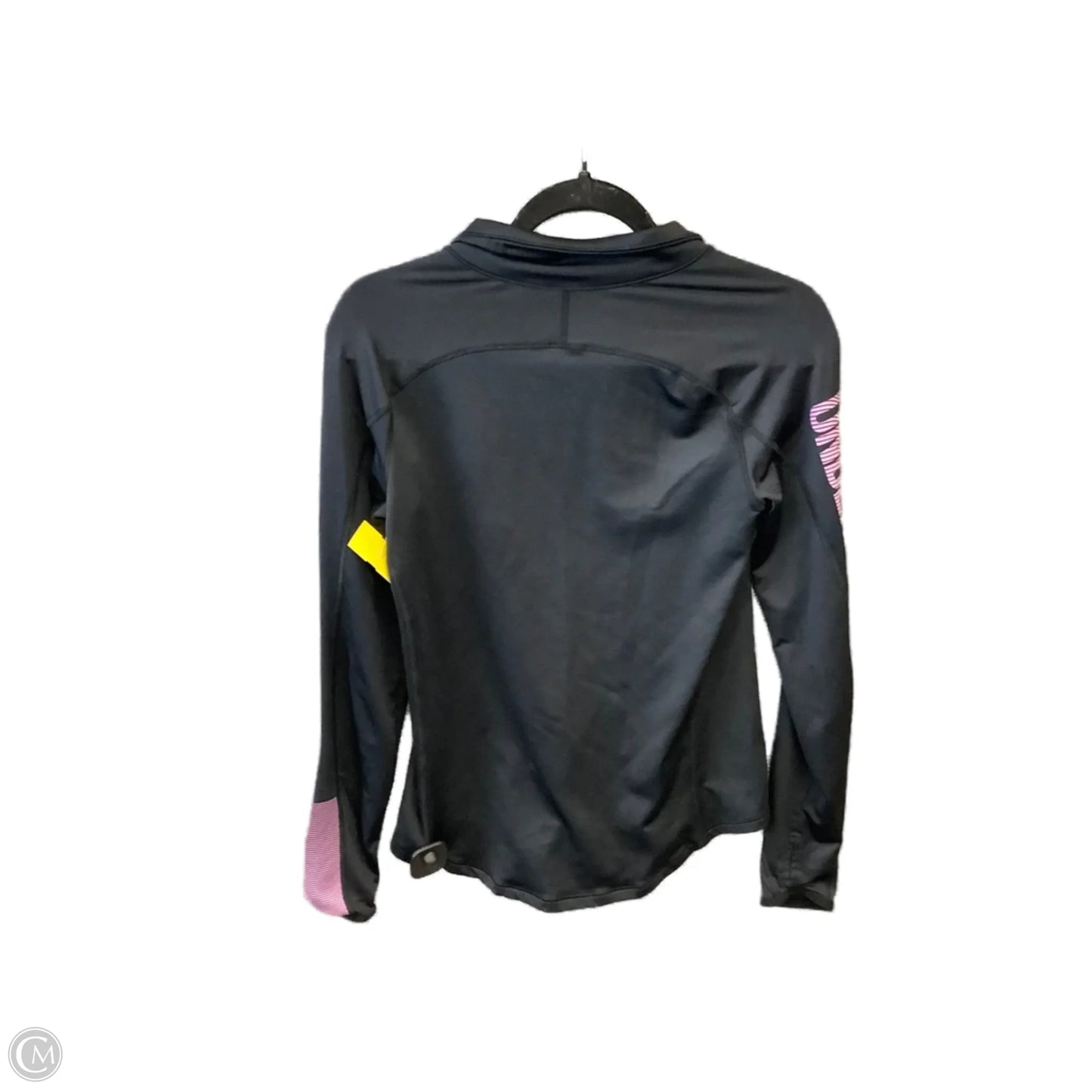 Athletic Top Long Sleeve Collar By Under Armour In Black, Size: M