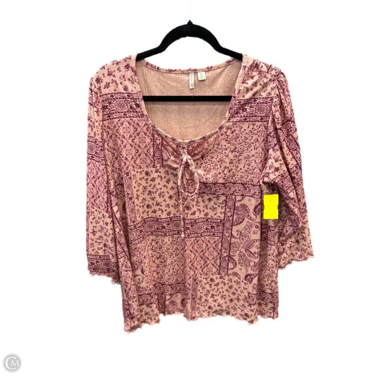 Top Long Sleeve By Cato In Pink, Size: Xl