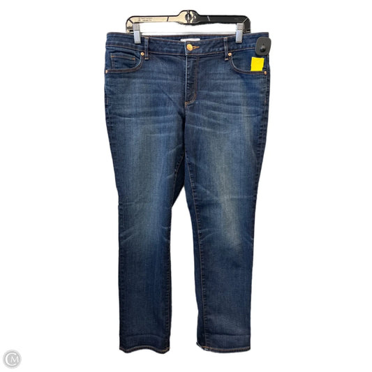 Jeans Straight By Loft In Blue Denim, Size: 14