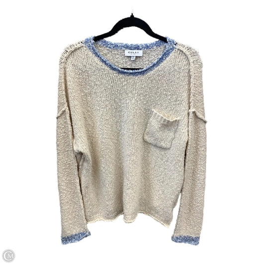 Sweater By Gilli In Blue & Cream, Size: M