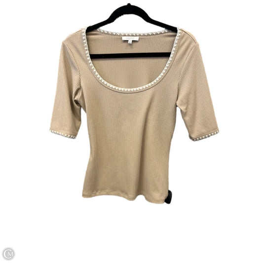 Top Short Sleeve By Angels In Tan, Size: S