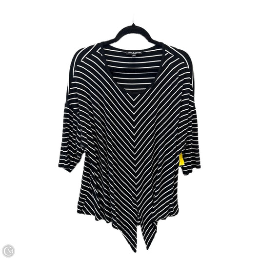 Top Short Sleeve By Cable And Gauge In Striped Pattern, Size: 1x