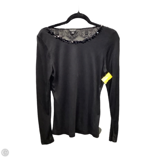 Top Long Sleeve By Allen B In Black, Size: M