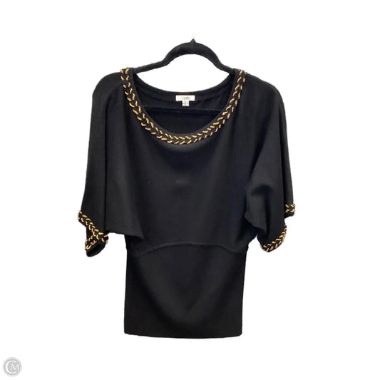 Top Long Sleeve By Cache In Black & Gold, Size: M