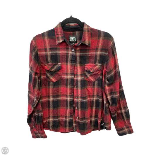 Top Long Sleeve By Clothes Mentor In Plaid Pattern, Size: M