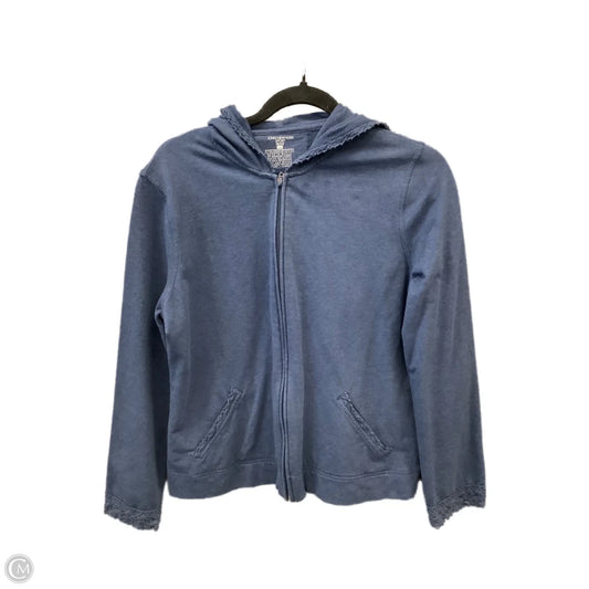 Athletic Top Long Sleeve Hoodie By Jones New York In Blue, Size: L