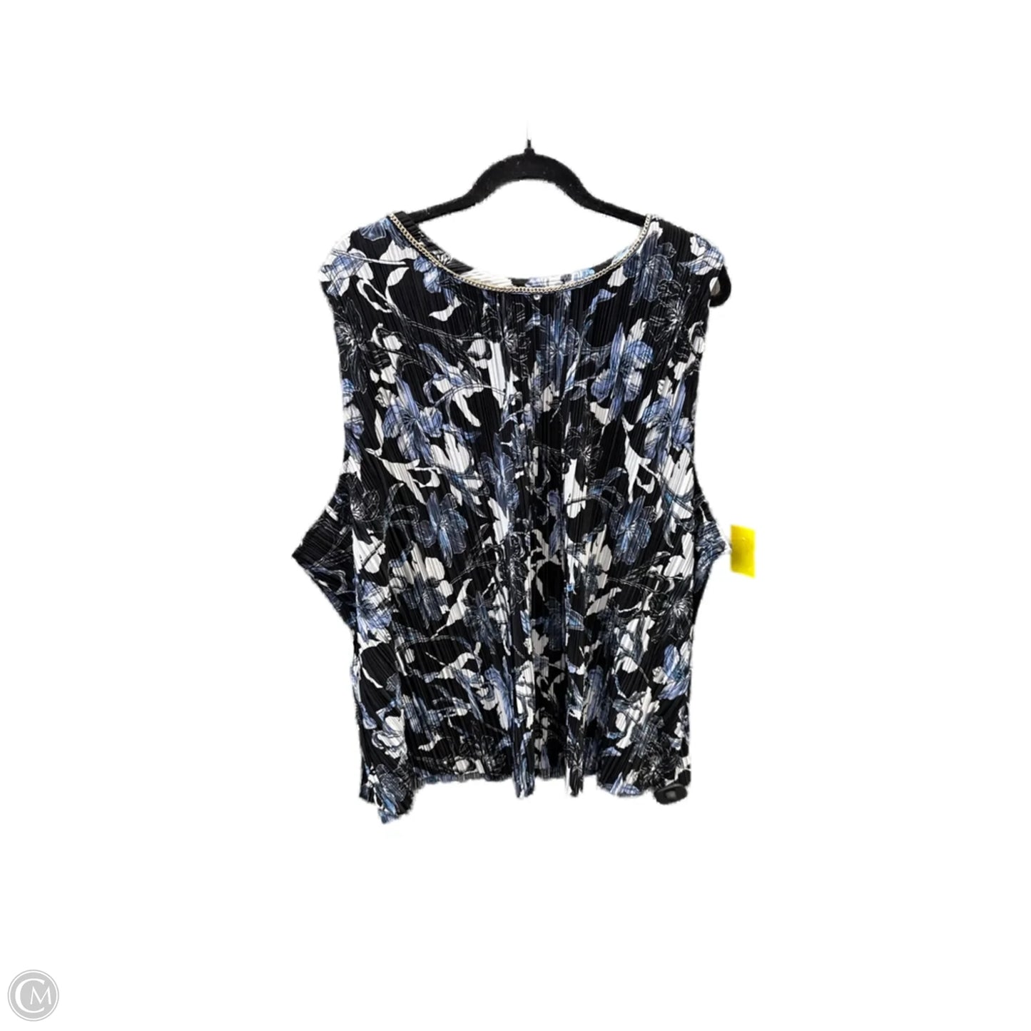 Top Sleeveless By Roz And Ali In Black & Blue, Size: 3x