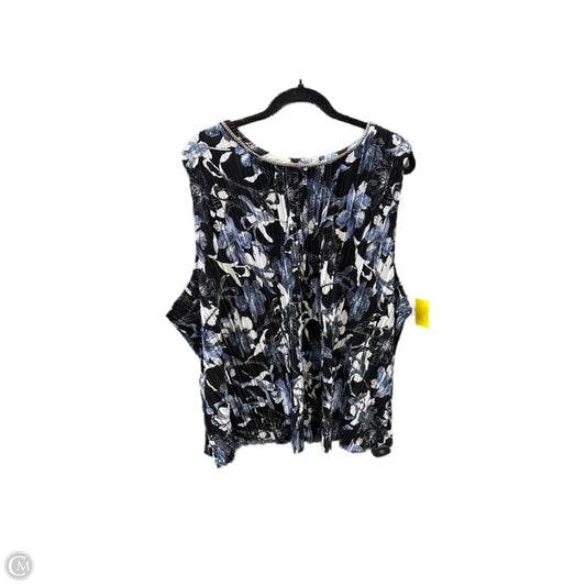 Top Sleeveless By Roz And Ali In Black & Blue, Size: 3x