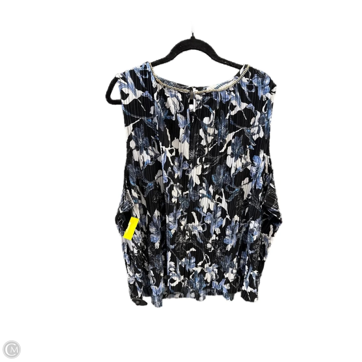 Top Sleeveless By Roz And Ali In Black & Blue, Size: 3x