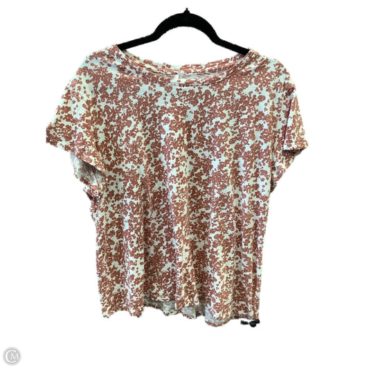 Top Short Sleeve By Lc Lauren Conrad In Orange & White, Size: Xxl