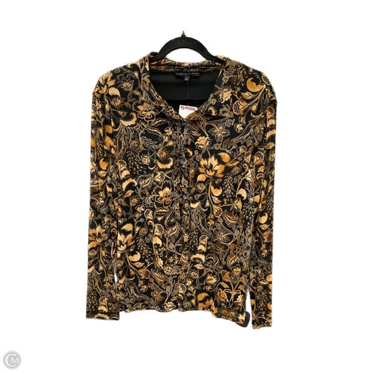 Top Long Sleeve By Jane And Delancey In Black & Gold, Size: Xl