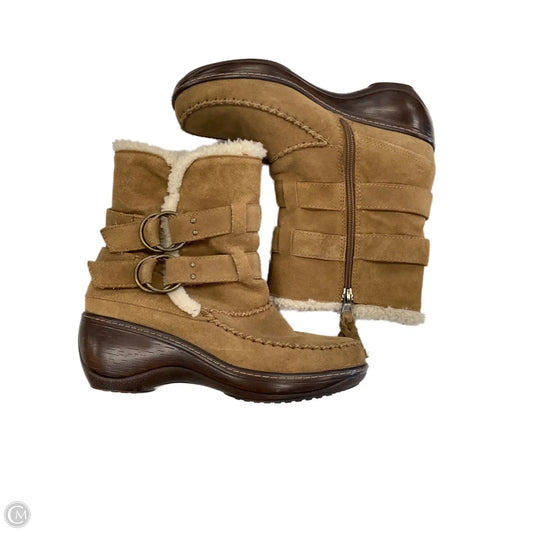 Boots Ankle Flats By Clothes Mentor In Brown, Size: 9