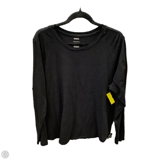 Top Long Sleeve Basic By Sonoma In Black, Size: Xxl