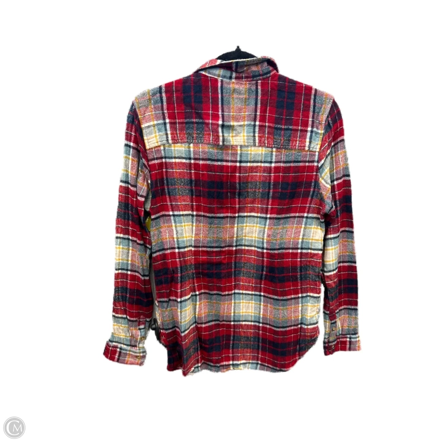 Top Long Sleeve By American Eagle In Plaid Pattern, Size: L