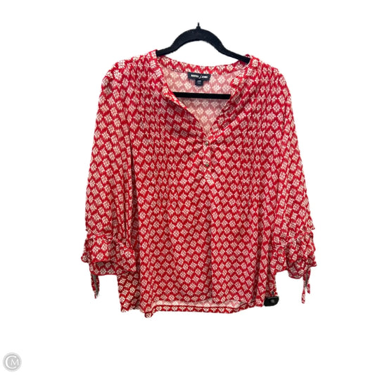 Top Long Sleeve By Nautica In Red, Size: L