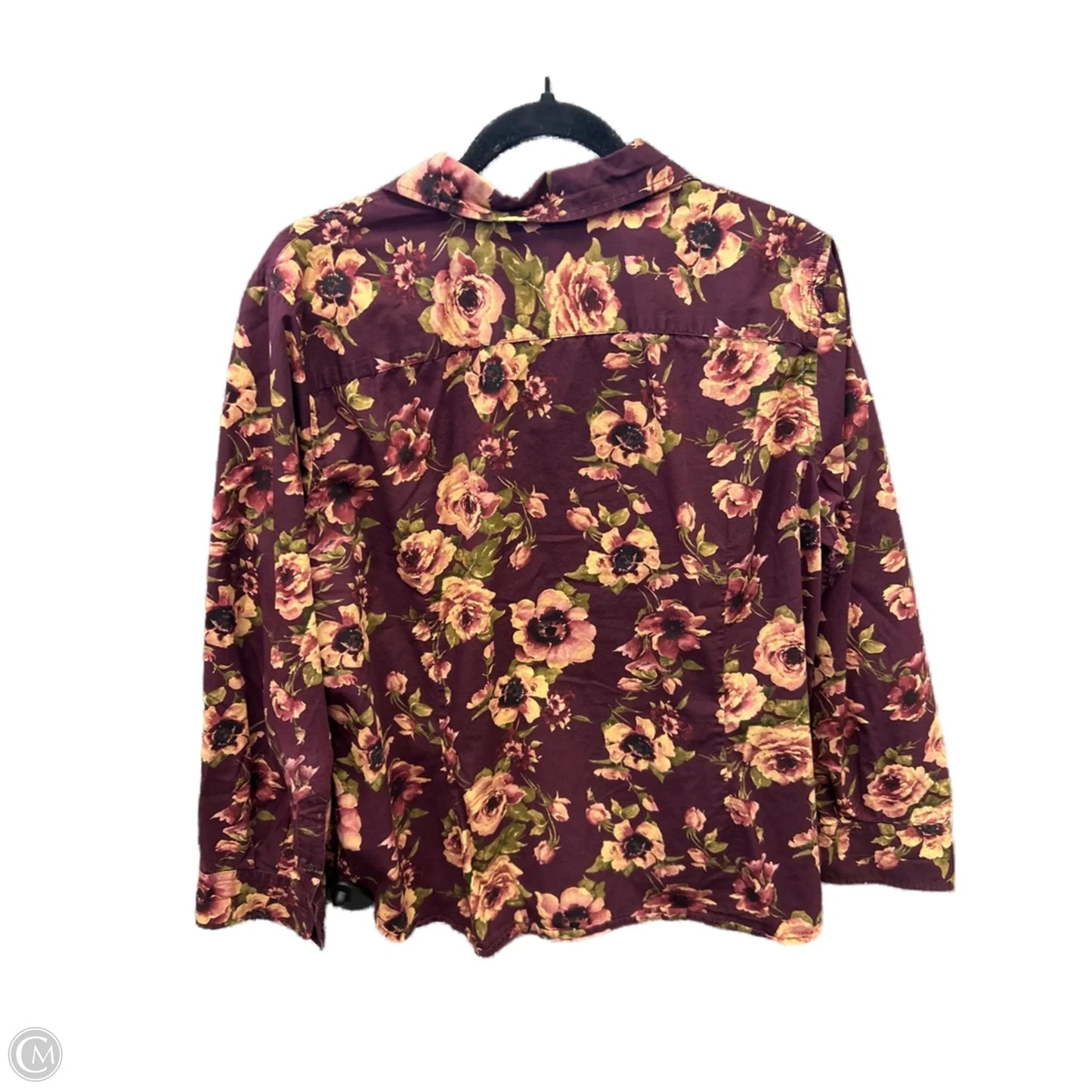 Top Long Sleeve By Chaps In Purple, Size: 1x
