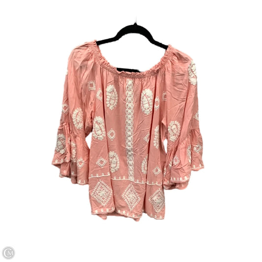 Top Long Sleeve By Cato In Pink, Size: Xl