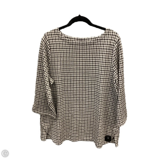 Top Long Sleeve By J. Jill In Black & Grey, Size: L