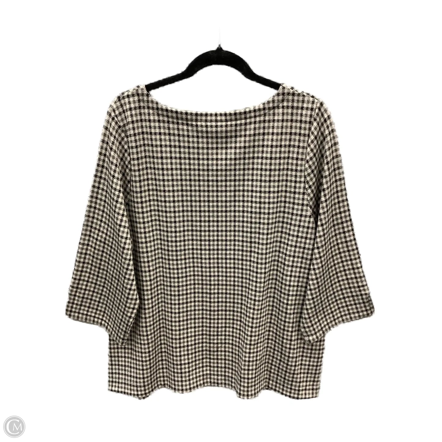 Top Long Sleeve By J. Jill In Black & Grey, Size: L