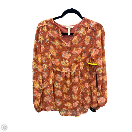 Top Long Sleeve By Matilda Jane In Orange, Size: S