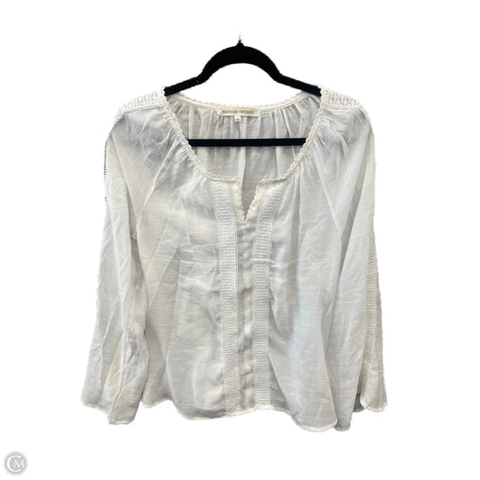 Top Long Sleeve By Clothes Mentor In White, Size: L