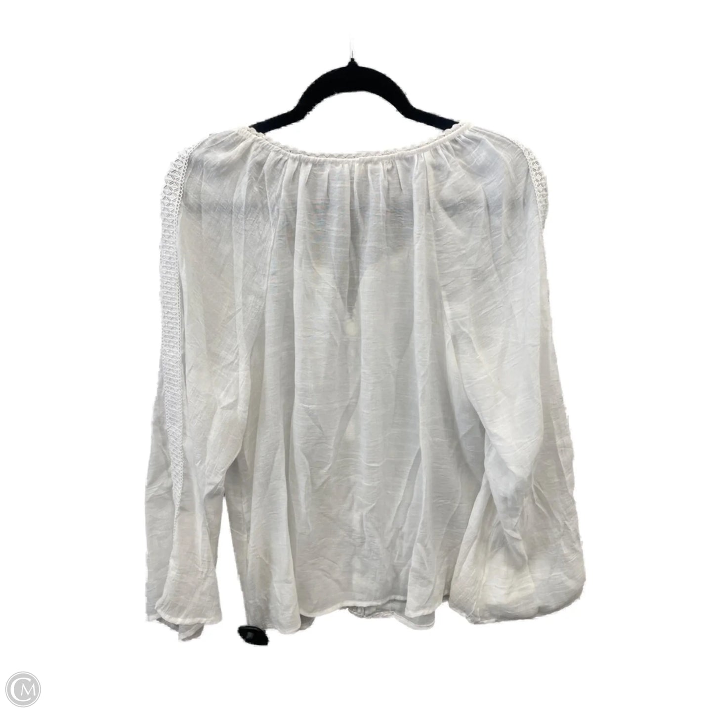 Top Long Sleeve By Clothes Mentor In White, Size: L