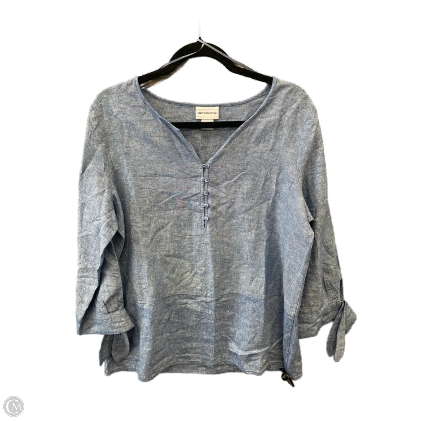Top Long Sleeve By Liz Claiborne In Blue, Size: M