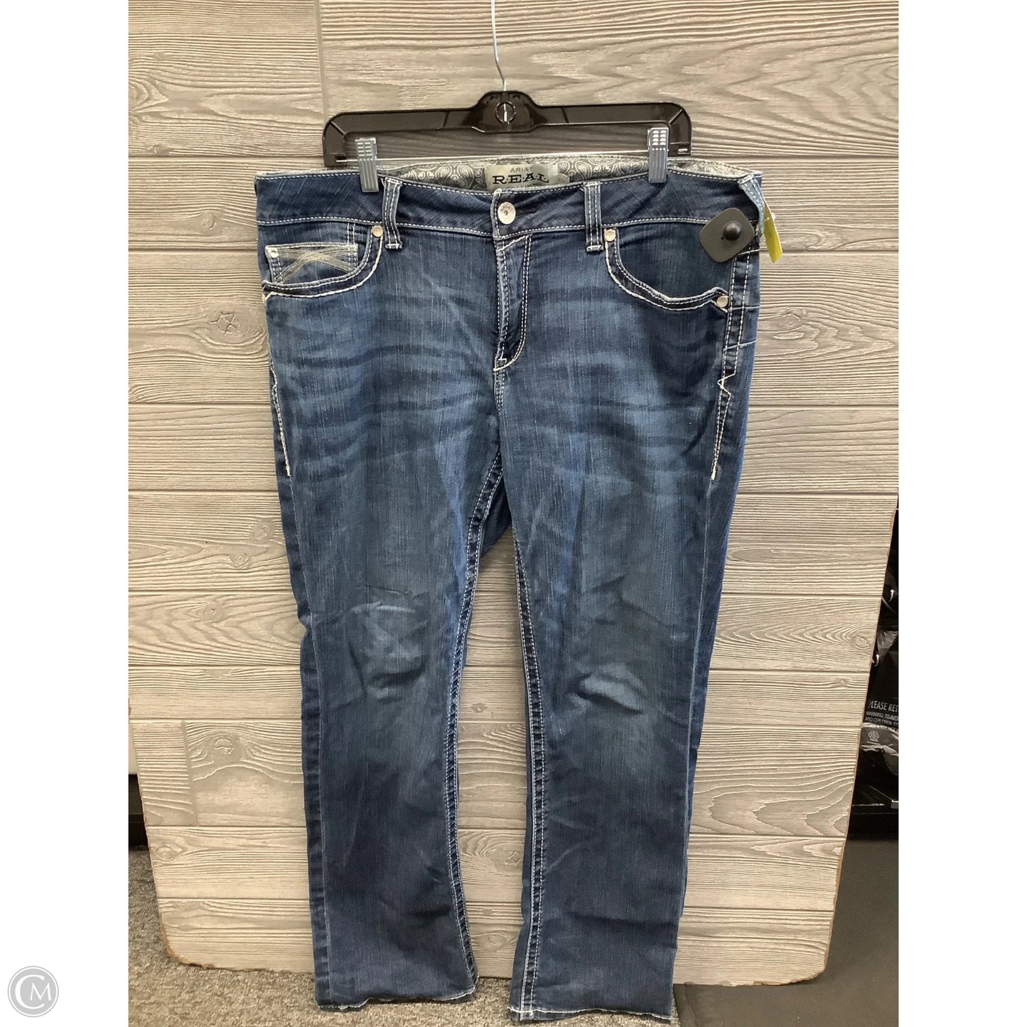 Jeans Straight By Ariat In Blue Denim, Size: 16