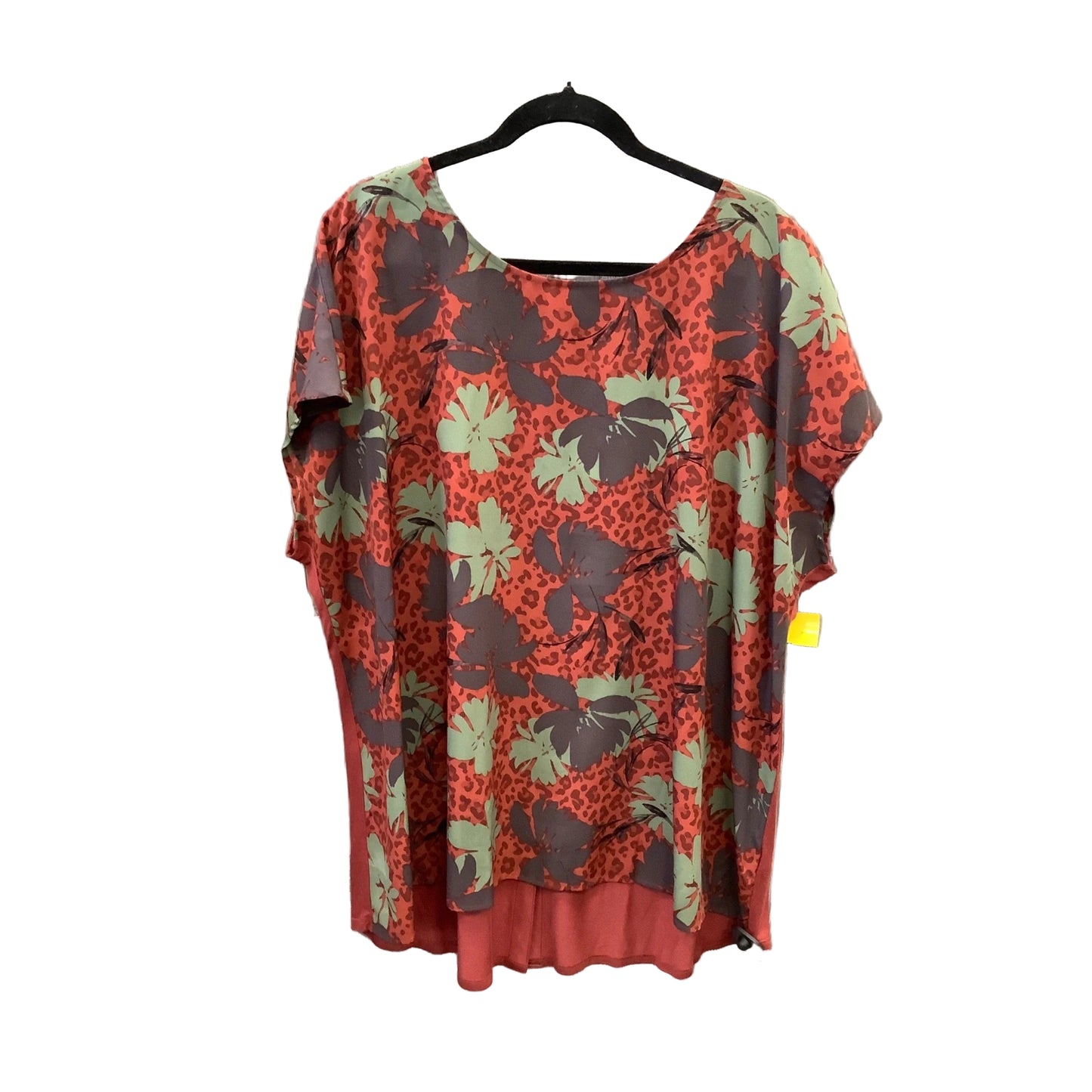 Top Short Sleeve By Evri In Red, Size: 2x