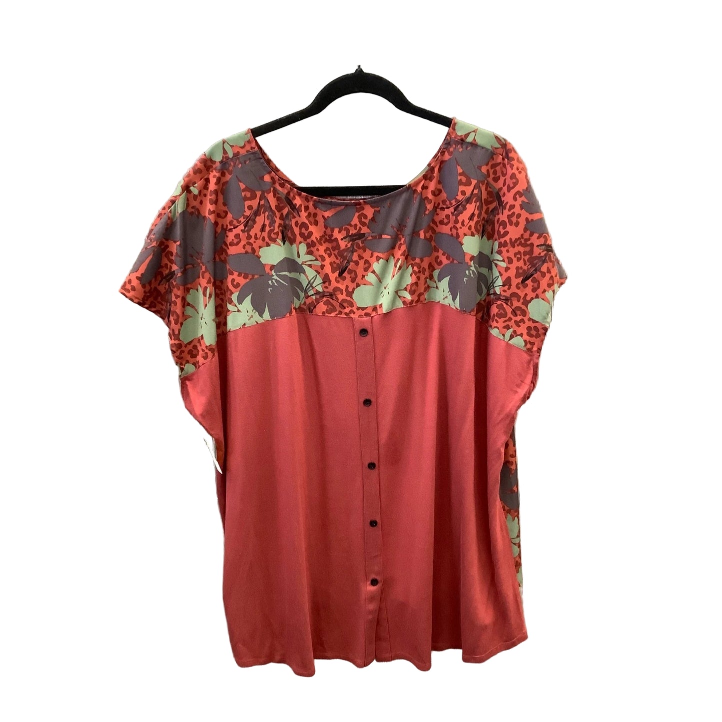 Top Short Sleeve By Evri In Red, Size: 2x