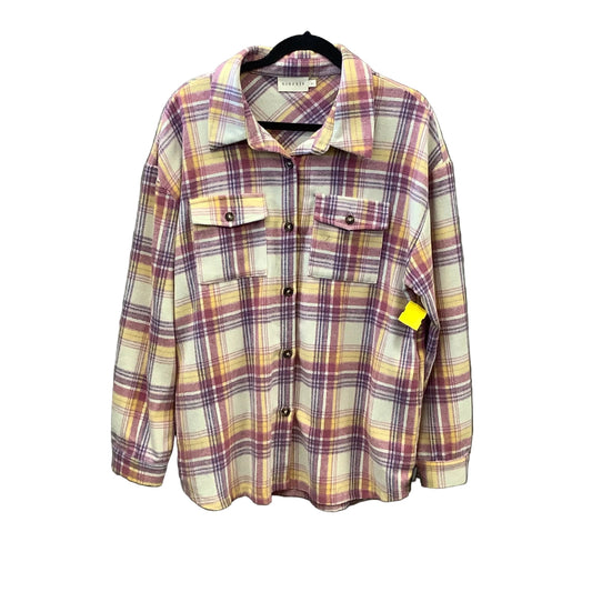 Jacket Shirt By Ninexis In Plaid Pattern, Size: M