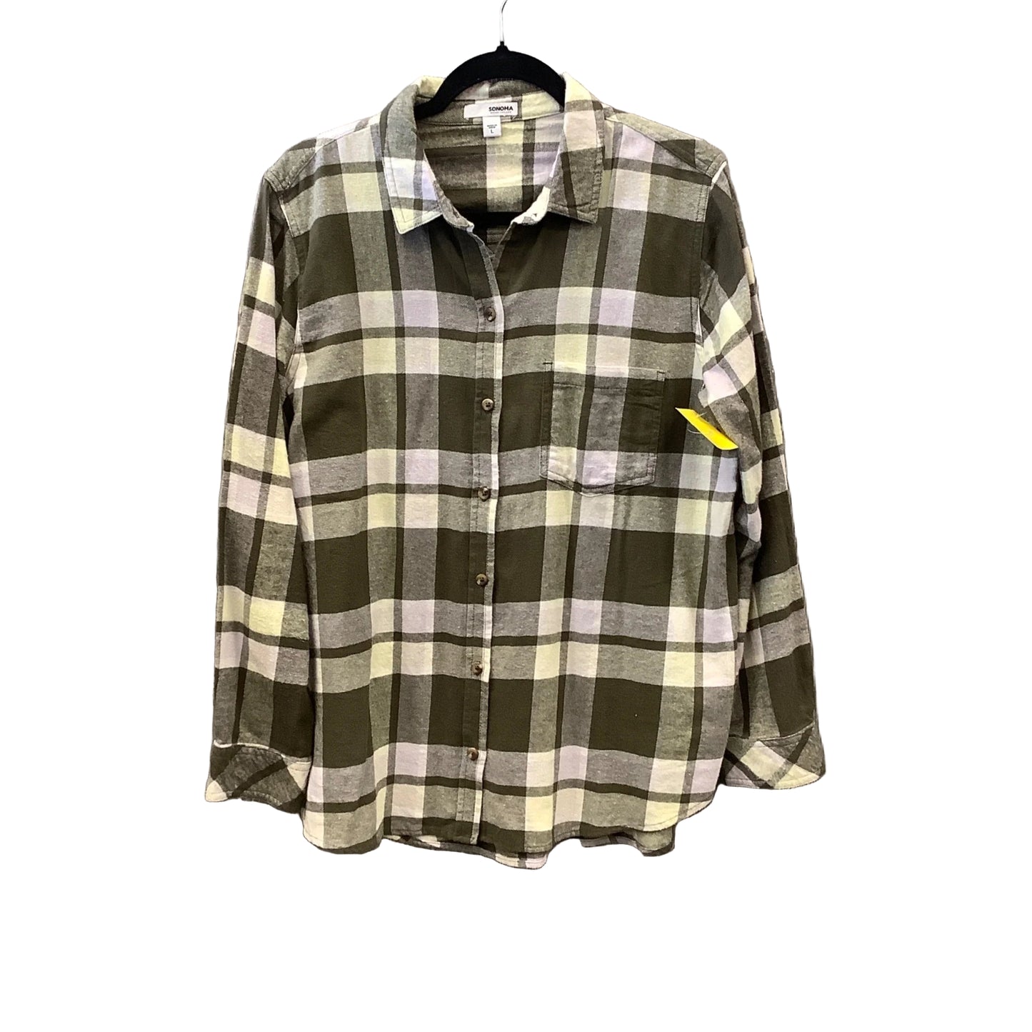 Top Long Sleeve By Sonoma In Green, Size: L