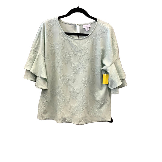 Blouse 3/4 Sleeve By Liz Claiborne In Green, Size: M