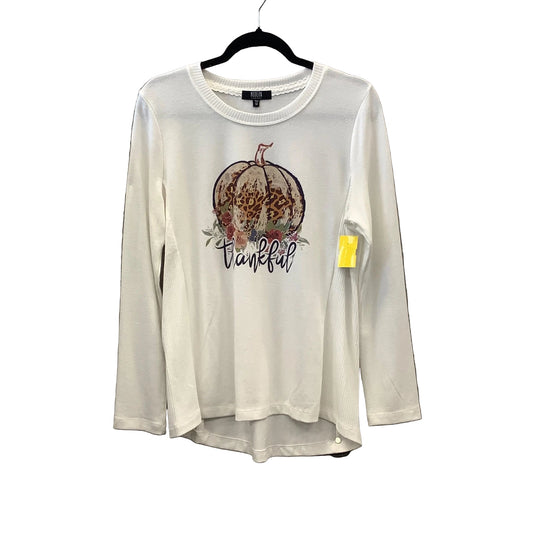 Top Long Sleeve By Modrn Canvas In White, Size: M