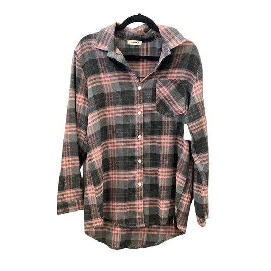 Top Long Sleeve By Adora In Plaid Pattern, Size: M