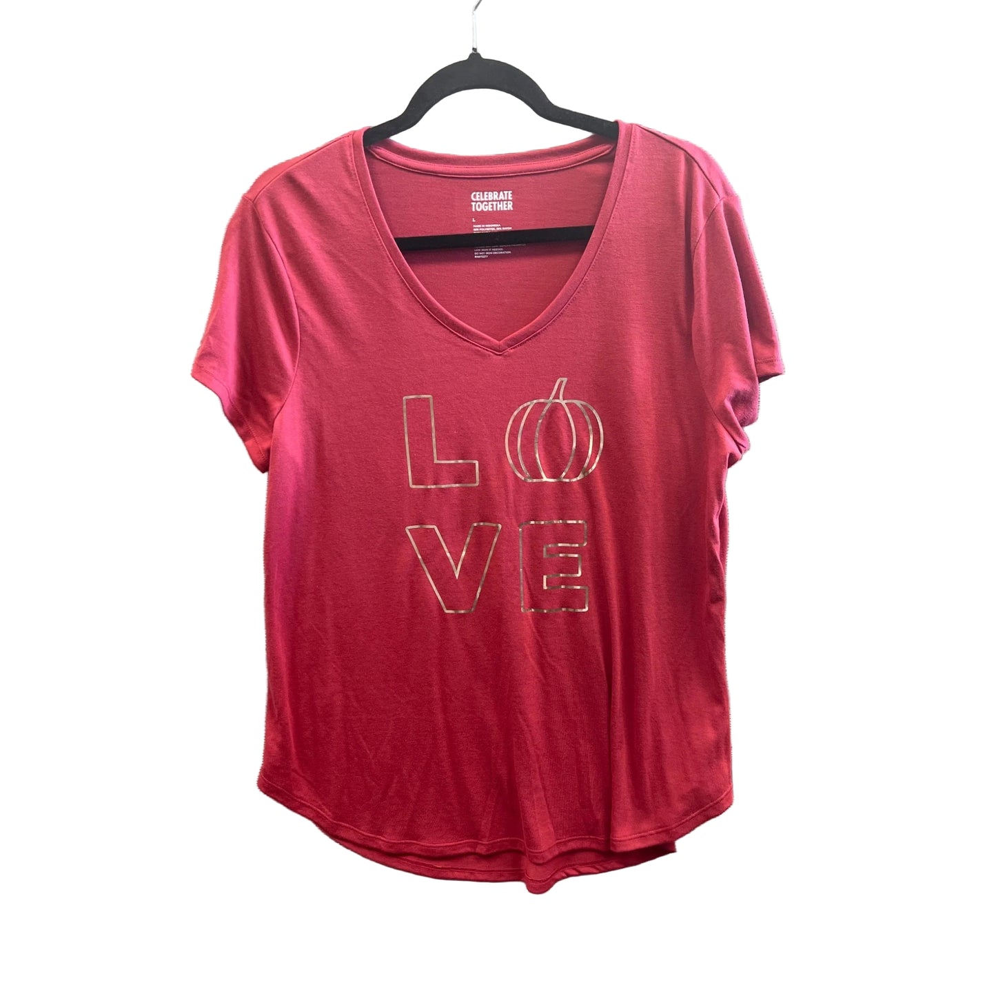 Top Short Sleeve By Clothes Mentor In Pink, Size: L