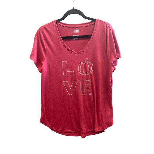 Top Short Sleeve By Clothes Mentor In Pink, Size: L