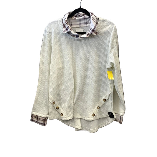 Top Long Sleeve By New York Laundry In Cream, Size: Xl