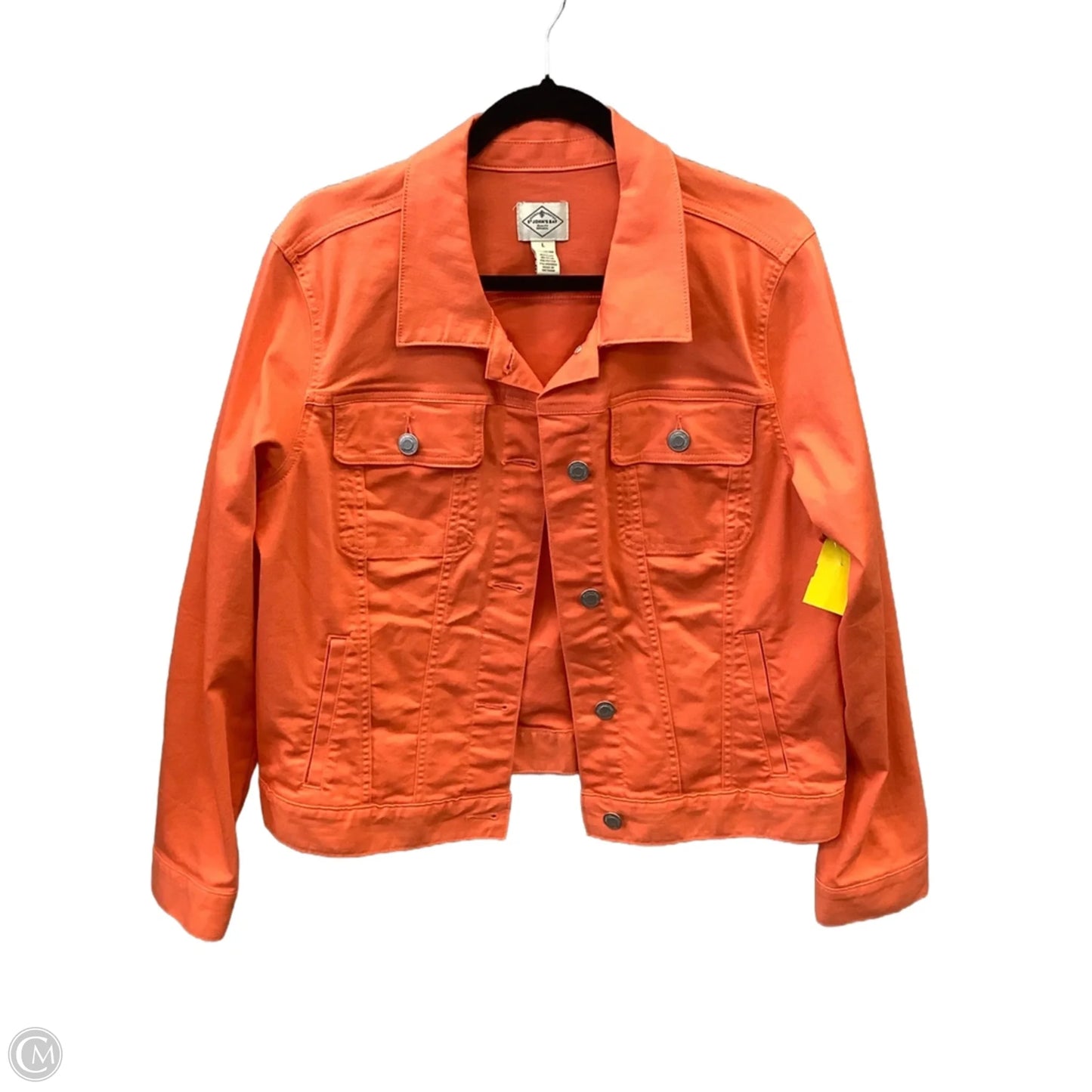 Jacket Denim By St Johns Bay In Orange, Size: L